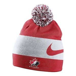 BRAND NEW men Nike nike team canada swoosh stripe pom pom winter toque / hat